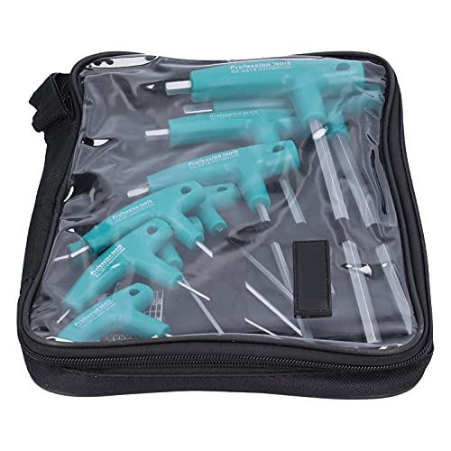 Hyuduo T-Shape Double Head Hex Wrench Kit Bequemes Griffschärfenstraffing-Werkzeug für Mechanische Geräte, Wartung von Hausgeräten, 9pcs mit Aufbewahrungsbeutel Hyuduo T-Shape Double Head Hex Wrench Kit Bequemes Griffschärfenstraffing-Werkzeug für Mechanische Geräte, Wartung von Hausgeräten, 9pcs mit Aufbewahrungsbeutel von Hyuduo