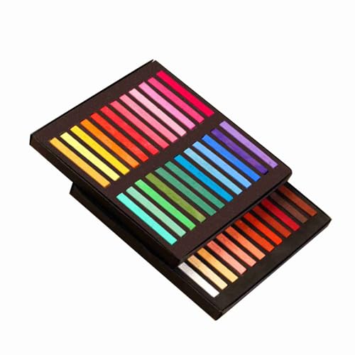 Hyuduo Weiche Trockene Pastellsticks, 24.12.36/48 Farben Lebendige Kreide Pastells Set Leicht für Kunstzeichnung Malerei Vorräte mit Quadratischen Stöcken. Delne Arbeiten mit Sicheren Pastellen (48 von Hyuduo