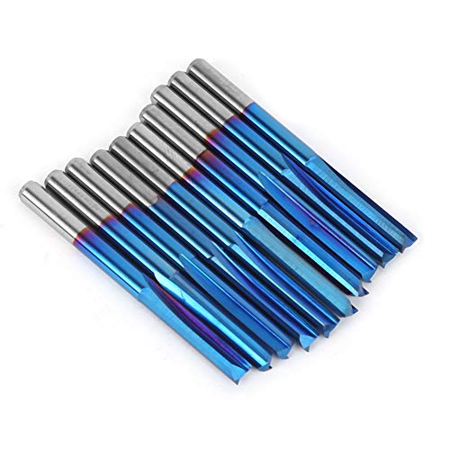 Hyuduo Zemented Carbid Langable Mahlen Cutter mit Blauer Beschichtung für Holzbearbeitung MDF Acryl PVC EVA 10pcs für -Enthusiasten von Hyuduo