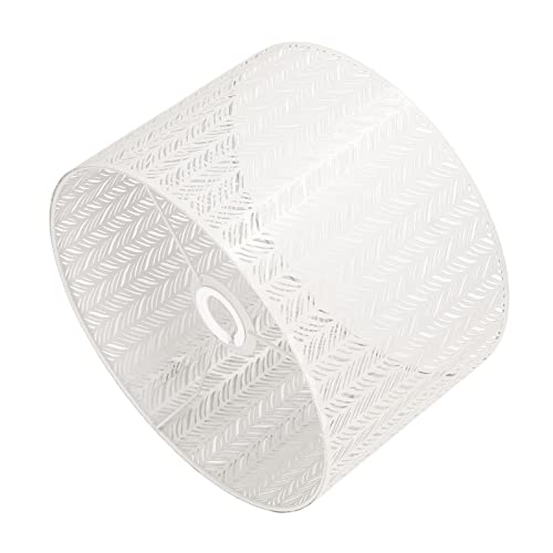 Lampenschirm aus Hohlem Metall, Sockel E27 E14, Starke Lichtfilterung, Augenschutz, Hohles Muster, Hohler Lampenschirm aus Metall, Tischlampenabdeckung, für (Weiss) von Hyuduo