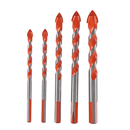 Legierte Multifunktionale Bohrer mit Dreiecksgriff, Hohe Härte, Hohe Effizienz-Spirale, Weit Verbreitete in Keramikfliesen, Glas, Ziegelmauer, Holz usw., 5pcs 6-12 Mm von Hyuduo