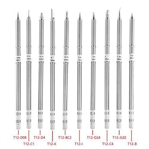Lötspitzen der Serie T12 Ersatz-Lötspitze für Schweißwerkzeug für FX-951-Nacharbeitsstation(10 x Soldering Iron Tip) Lötkolbenspitze/Heizkern/Lötkolbenspitze von Hyuduo