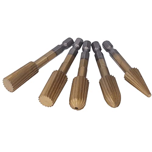 Rotationsdatei Hochgeschwindigkeits -Stahl -Hex Schaft Werkzeug Set Kit, Effiziente Schleifleistung für das Schnitzen von Harzstein, 5pcs Burr Bit Set, Universal Hex Shank Rotationsdatei Hochgeschwindigkeits -Stahl -Hex Schaft Werkzeug Set Kit, Effiziente Schleifleistung für das Schnitzen von Harzstein, 5pcs Burr Bit Set, Universal Hex Shank von Hyuduo