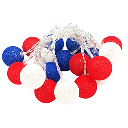 Hyuduo, Rote, Weiße und Blaue Kugel-Lichterkette, 3 Meter, 20 Lichter, PVC- und Kupferdraht, Energiesparende LED-Lichterkette, für die Dekoration von Weihnachtsfeiern (Weiss) von Hyuduo