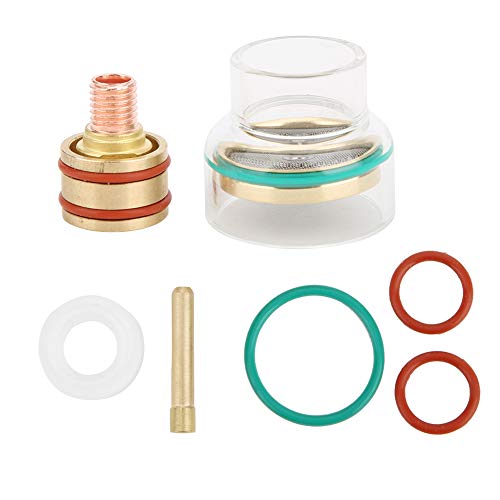 WIG-Brenner-Set, WIG-Schweißset, TFM53NCN WIG-Schweißset, WIG-Brenner-Schweißbrenner-Glasbecher-Spannzange für WP9 WP20 Argon-Lichtbogen, Mechanische Komponenten (2,4 mm) von Hyuduo