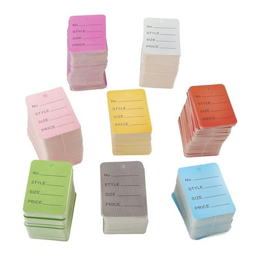 Hyuetrsa 2000 Stück Preisschilder, 4,9 x 3,5 cm, mehrfarbige Papieranhänger, 8 Farben, blanko, Etiketten, Warenmarkierungsschild, Display-Etikett für Produkt, Kleidung, Schmuck Hyuetrsa 2000 Stück Preisschilder, 4,9 x 3,5 cm, mehrfarbige Papieranhänger, 8 Farben, blanko, Etiketten, Warenmarkierungsschild, Display-Etikett für Produkt, Kleidung, Schmuck von Hyuetrsa