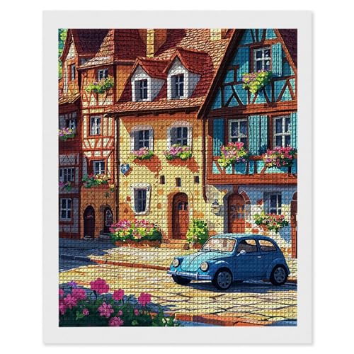 Diamond Painting Auto Hütte, 5D Diamant Painting Bilder, DIY Diamanten Malerei Erwachsene und Kinder, Gem Art Mosaikherstellung Bastelset für Weihnachts Haus Wand Dekoration Geschenke 35x50 cm e-620 von Hyupuanj
