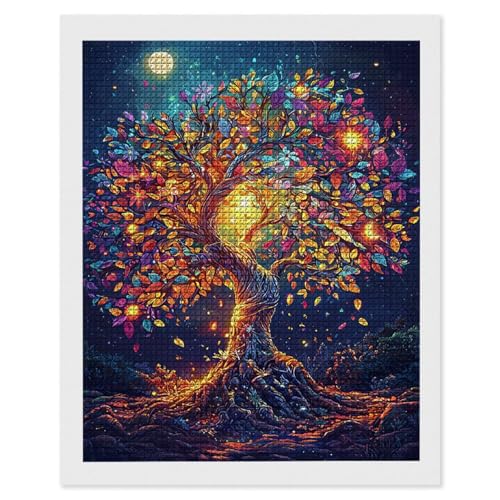 Diamond Painting Der Baum Des Lebens, 5D Diamant Painting Bilder, DIY Diamanten Malerei Erwachsene und Kinder, Gem Art Mosaikherstellung Bastelset für Haus Wand Dekoration Geschenke 90x120 cm e-665 von Hyupuanj