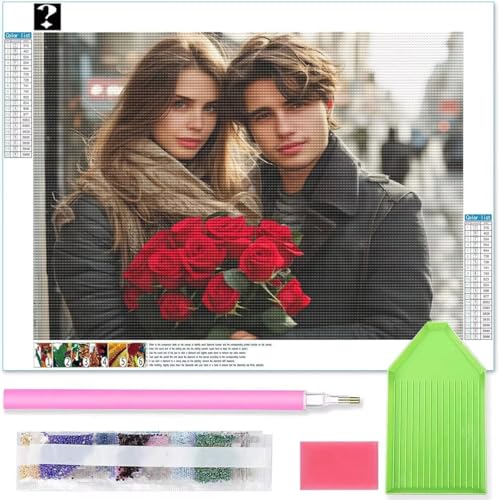 Diamond Painting Eigenes Foto, 5D Diamond Painting Personalisiert Gestalten, Personalisierte Diamant Painting mit Eigenen Bild, Benutzerdefinierte Design Set für Erwachsene Home Dekor 50 x 70 cm U-33 von Hyupuanj