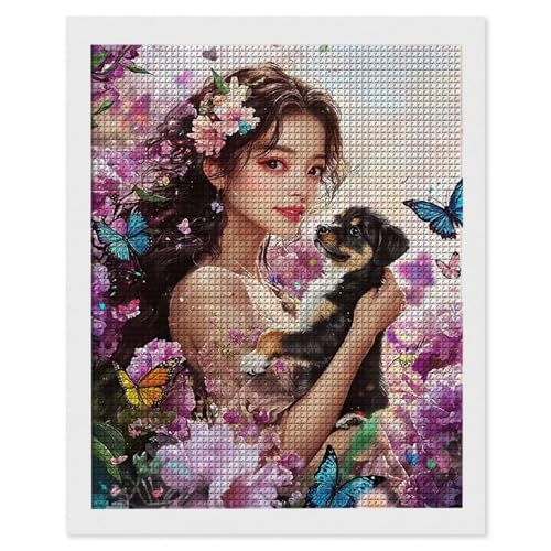 Diamond Painting Erwachsene Frauen Hunde, 5D Diamant Painting Bilder, DIY Diamanten Stickerei Mosaikherstellung Bastelset Geeignet Als Geschenk, Entspannung und Als Home Wanddekorationen 35x50cm r-599 Diamond Painting Erwachsene Frauen Hunde, 5D Diamant Painting Bilder, DIY Diamanten Stickerei Mosaikherstellung Bastelset Geeignet Als Geschenk, Entspannung und Als Home Wanddekorationen 35x50cm r-599 von Hyupuanj