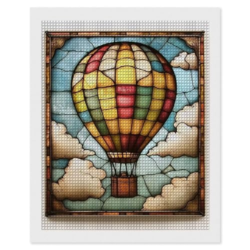 Diamond Painting Erwachsene Heißballon, 5D Diamant Painting Bilder, DIY Diamanten Stickerei Mosaikherstellung Bastelset Geeignet Als Geschenk, Entspannung und Als Home Wanddekorationen 60x80cm r-631 von Hyupuanj
