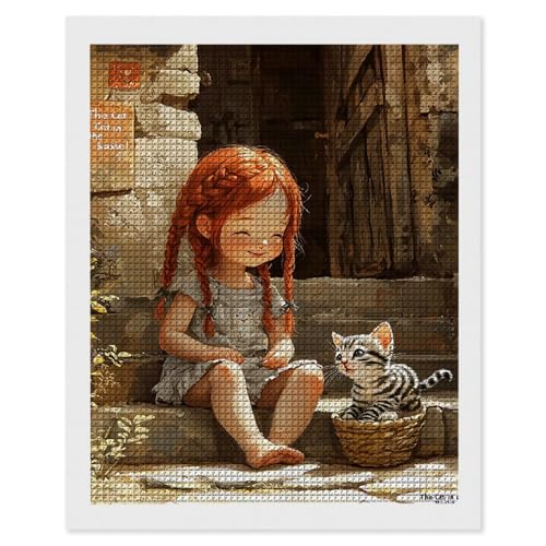 Diamond Painting Erwachsene Mädchen Katze, 5D Diamant Painting Bilder, DIY Diamanten Stickerei Mosaikherstellung Bastelset Geeignet Als Geschenk, Entspannung und Als Home Wanddekorationen 40x50cm r587 Diamond Painting Erwachsene Mädchen Katze, 5D Diamant Painting Bilder, DIY Diamanten Stickerei Mosaikherstellung Bastelset Geeignet Als Geschenk, Entspannung und Als Home Wanddekorationen 40x50cm r587 von Hyupuanj