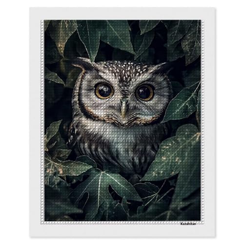 Diamond Painting Eule, 5D Diamant Painting Bilder, DIY Diamanten Malerei Erwachsene und Kinder, Gem Art Mosaikherstellung Bastelset für Weihnachts Haus Wand Dekoration Geschenke 90x120 cm e-496 von Hyupuanj