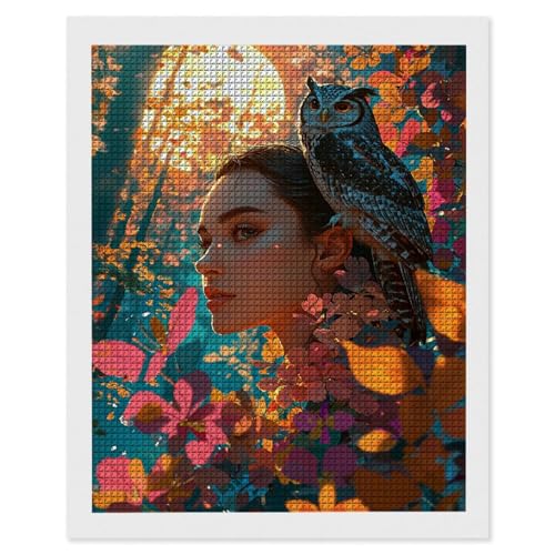 Diamond Painting Frau Eule, 5D Diamant Painting Bilder, DIY Diamanten Malerei Erwachsene und Kinder, Gem Art Mosaikherstellung Bastelset für Weihnachts Haus Wand Dekoration Geschenke 40x50 cm e-605 Diamond Painting Frau Eule, 5D Diamant Painting Bilder, DIY Diamanten Malerei Erwachsene und Kinder, Gem Art Mosaikherstellung Bastelset für Weihnachts Haus Wand Dekoration Geschenke 40x50 cm e-605 von Hyupuanj