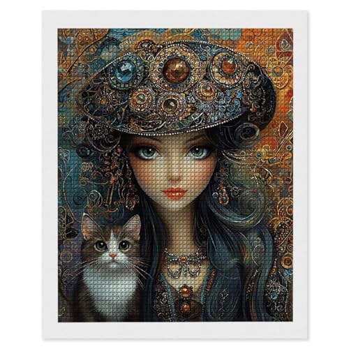 Diamond Painting Frau Katze, 5D Diamant Painting Bilder, DIY Diamanten Malerei Erwachsene und Kinder, Gem Art Mosaikherstellung Bastelset für Weihnachts Haus Wand Dekoration Geschenke 90x120 cm e-593 Diamond Painting Frau Katze, 5D Diamant Painting Bilder, DIY Diamanten Malerei Erwachsene und Kinder, Gem Art Mosaikherstellung Bastelset für Weihnachts Haus Wand Dekoration Geschenke 90x120 cm e-593 von Hyupuanj