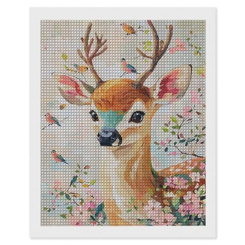 Diamond Painting Hirsch Blumen, 5D Diamant Painting Bilder, DIY Diamanten Malerei Erwachsene und Kinder, Gem Art Mosaikherstellung Bastelset für Weihnachts Haus Wand Dekoration Geschenke 80x110cm e540 Diamond Painting Hirsch Blumen, 5D Diamant Painting Bilder, DIY Diamanten Malerei Erwachsene und Kinder, Gem Art Mosaikherstellung Bastelset für Weihnachts Haus Wand Dekoration Geschenke 80x110cm e540 von Hyupuanj