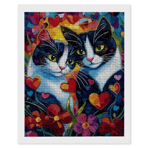Diamond Painting Paar Katze, 5D Diamant Painting Bilder, DIY Diamanten Malerei Erwachsene und Kinder, Gem Art Mosaikherstellung Bastelset für Weihnachts Haus Wand Dekoration Geschenke 20x30 cm e-624 Diamond Painting Paar Katze, 5D Diamant Painting Bilder, DIY Diamanten Malerei Erwachsene und Kinder, Gem Art Mosaikherstellung Bastelset für Weihnachts Haus Wand Dekoration Geschenke 20x30 cm e-624 von Hyupuanj