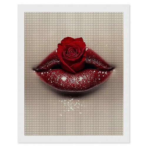 Diamond Painting Rose Rote Lippen, 5D Diamant Painting Bilder, DIY Diamanten Malerei Erwachsene und Kinder, Gem Art Mosaikherstellung Bastelset für Haus Wand Dekoration Geschenke 20x30 cm e-504 Diamond Painting Rose Rote Lippen, 5D Diamant Painting Bilder, DIY Diamanten Malerei Erwachsene und Kinder, Gem Art Mosaikherstellung Bastelset für Haus Wand Dekoration Geschenke 20x30 cm e-504 von Hyupuanj