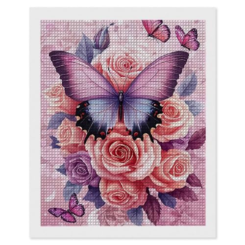 Diamond Painting Rose Schmetterling, 5D Diamant Painting Bilder, DIY Diamanten Malerei Erwachsene und Kinder, Gem Art Mosaikherstellung Bastelset für Haus Wand Dekoration Geschenke 90x120 cm e-505 Diamond Painting Rose Schmetterling, 5D Diamant Painting Bilder, DIY Diamanten Malerei Erwachsene und Kinder, Gem Art Mosaikherstellung Bastelset für Haus Wand Dekoration Geschenke 90x120 cm e-505 von Hyupuanj