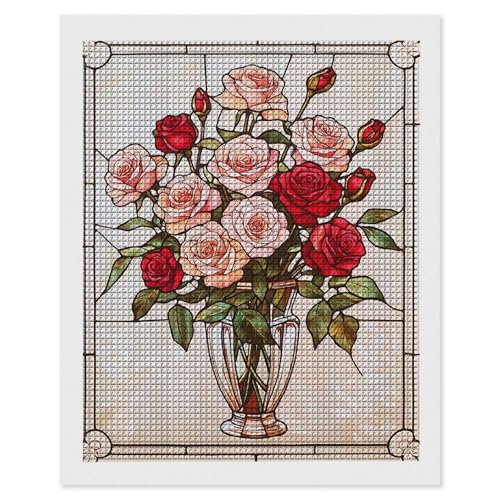 Diamond Painting Rose Vase, 5D Diamant Painting Bilder, DIY Diamanten Malerei Erwachsene und Kinder, Gem Art Mosaikherstellung Bastelset für Weihnachts Haus Wand Dekoration Geschenke 50x70 cm e-509 Diamond Painting Rose Vase, 5D Diamant Painting Bilder, DIY Diamanten Malerei Erwachsene und Kinder, Gem Art Mosaikherstellung Bastelset für Weihnachts Haus Wand Dekoration Geschenke 50x70 cm e-509 von Hyupuanj