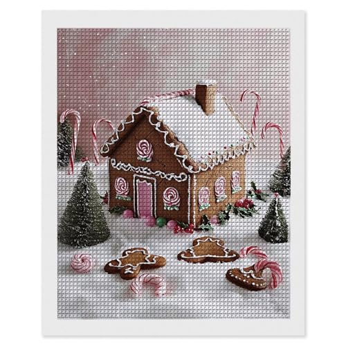 Diamond Painting Weihnachtshaus, 5D Diamant Painting Bilder, DIY Diamanten Malerei Erwachsene und Kinder, Gem Art Mosaikherstellung Bastelset für Weihnachts Haus Wand Dekoration Geschenke 20x30cm e673 von Hyupuanj