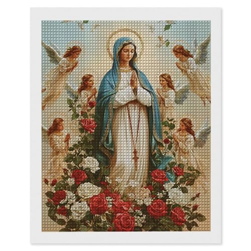 Hyupuanj Diamond Painting Erwachsene Jungfrau Engel, 5D Diamant Painting Bilder, DIY Diamanten Stickerei Mosaikherstellung Bastelset Geeignet Als Geschenk, Als Home Wanddekorationen 35x50cm r-678 von Hyupuanj