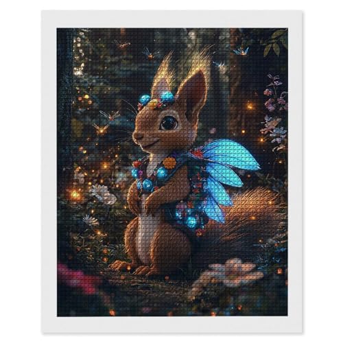 Hyupuanj Diamond Painting Erwachsene Wald Eichhörnchen, 5D Diamant Painting Bilder, DIY Diamanten Stickerei Mosaikherstellung Bastelset Geeignet Als Geschenk, Als Home Wanddekorationen 20x30cm r-635 von Hyupuanj