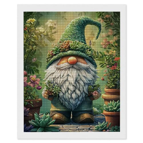 Hyupuanj Diamond Painting Erwachsene Weihnachten Gnome, 5D Diamant Painting Bilder, DIY Diamanten Stickerei Mosaikherstellung Bastelset Geeignet Als Geschenk, Als Home Wanddekorationen 30x40cm r-675 von Hyupuanj
