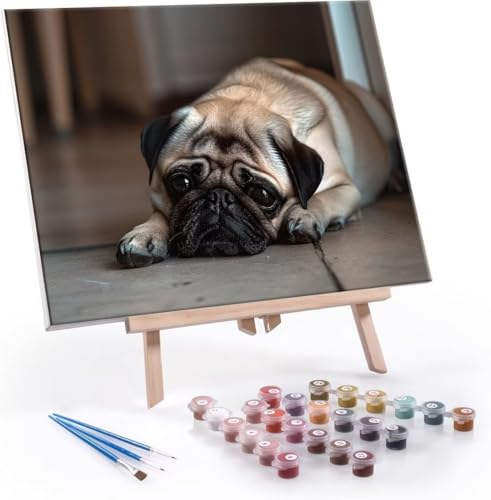 Hyupuanj Malen Nach Zahlen Erwachsene, Paint by Numbers Malen Nach Zahlen, DIY Mops mit Pinseln und Acrylfarben Handgemalt Ölgemälde Leinwand für Home Deko Geschenke, Ohne Rahmen 40x50 cm J-3 Hyupuanj Malen Nach Zahlen Erwachsene, Paint by Numbers Malen Nach Zahlen, DIY Mops mit Pinseln und Acrylfarben Handgemalt Ölgemälde Leinwand für Home Deko Geschenke, Ohne Rahmen 40x50 cm J-3 von Hyupuanj