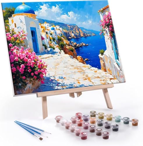 Malen Nach Zahlen Kinder ab 5 6 7 8 9 10 Jahre Mädchen, Insel Santorini Malen Nach Zahlen Adult Kinder Anfänger mit Leinwand Pinseln Acrylpigment für Geschenke und Home Haus Deko 100x130 cm k-606 Malen Nach Zahlen Kinder ab 5 6 7 8 9 10 Jahre Mädchen, Insel Santorini Malen Nach Zahlen Adult Kinder Anfänger mit Leinwand Pinseln Acrylpigment für Geschenke und Home Haus Deko 100x130 cm k-606 von Hyupuanj