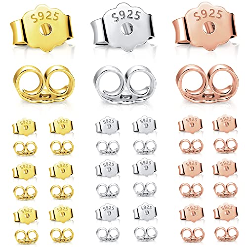 Hyxodjy 18 Stück Ohrring Verschluss, Schmetterling Verschluss, 925 Sterling Silber, Gold Hyxodjy 18 Stück Ohrring Verschluss, Schmetterling Verschluss, 925 Sterling Silber, Gold von Hyxodjy