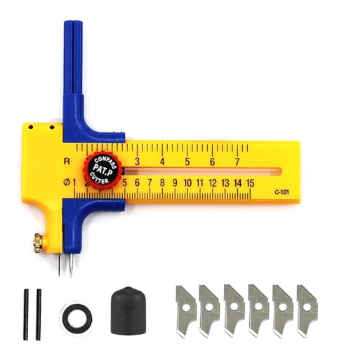 Kreiszeichner Kreisschneider, Rundschneider aus Kunststoff Kreisschneider Papier Kreisschneider für Kreise von 1-15cm Kreisförmiger Papierschneider zum Schneiden von Papierkarton Leder Kreiszeichner Kreisschneider, Rundschneider aus Kunststoff Kreisschneider Papier Kreisschneider für Kreise von 1-15cm Kreisförmiger Papierschneider zum Schneiden von Papierkarton Leder von Hyxodjy