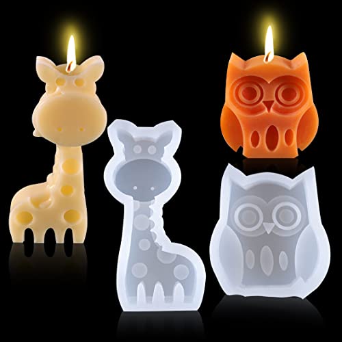 HyzaPhix 2pcs Kerzenform Dinosaurier Silikonform Tier Epoxidharz Formen Gießform Silicone Candle Mold für Selber Machen Handgefertigte Seife, Duftkerzen, Handwerk Ornamente (A) von HyzaPhix