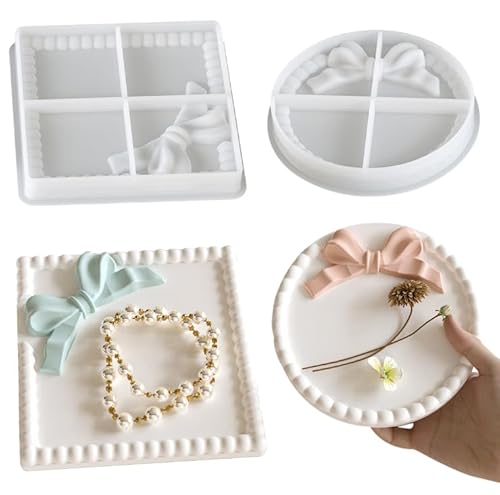 HyzaPhix 2 Stuck Silikonform Tablett Schmetterling, Quadratische Gießform für Resin Tabletts, Epoxidharz Polka Dots Form für Schmuck, Obst und Kekse in Ihrem Zuhause von HyzaPhix