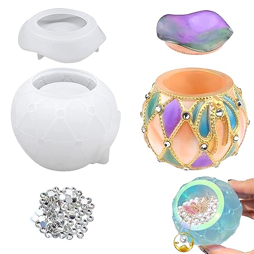 HyzaPhix 2pcs Epoxidharz Formen Set Dose, Box Resin Gießharz Silikonform mit Deckel, Harz Gießform Aufbewahrungsboxen für DIY Kerzenhalter, Schmuckbox, Vorratsdosen HyzaPhix 2pcs Epoxidharz Formen Set Dose, Box Resin Gießharz Silikonform mit Deckel, Harz Gießform Aufbewahrungsboxen für DIY Kerzenhalter, Schmuckbox, Vorratsdosen von HyzaPhix