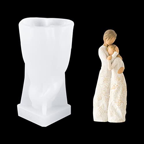 HyzaPhix 3D Kerzenform Figuren Umarmen Silikonformen Epoxidharz Gießformen Familie Mutter Tochter Versprechen Silicone Candle Mold für Figur Kerzen Selber Machen Handwerk Ornamente (Close to me) von HyzaPhix