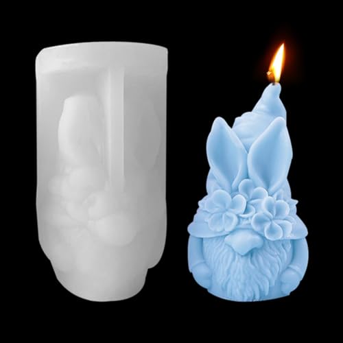 HyzaPhix 3D Wichtel Silikonformen Zwerg Gießformen Hase Kerzenform Weihnachtsmann Silikon Seifenform Kaninchen Epoxidharz Formen für DIY Weihnachts Geschenk Dekor von HyzaPhix