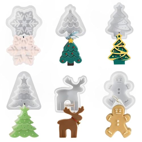 HyzaPhix 6 Stück Weihnachtskerzen Silikonform Weihnachten Kerzenform Weihnachts Kerzen Formen Christmas Mold für Epoxidharz, Kerzenherstellung, Handgemachte Seife, Schokolade HyzaPhix 6 Stück Weihnachtskerzen Silikonform Weihnachten Kerzenform Weihnachts Kerzen Formen Christmas Mold für Epoxidharz, Kerzenherstellung, Handgemachte Seife, Schokolade von HyzaPhix