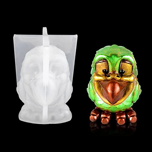 HyzaPhix Silikonform Vogel 3D, Gießformen Silikon Tiere, Epoxidharz Resin Formen Papagei, Tier Seifenform Kerzenform Für Tortendeko, Schokolade, Seife, Sojawachs Kerzen, Handwerk (Papagei) von HyzaPhix