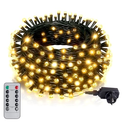 Hzitcigm 30M Weihnachten Deko Lichterkette, 300 LED Warmweiß Lichterkette Weihnachtsbaum Lichter mit 8 Modi Grünes Kabel IP44 Wasserdicht Weihnachtsbeleuchtung Strom Lichterkette für Innen Außen Deko Hzitcigm 30M Weihnachten Deko Lichterkette, 300 LED Warmweiß Lichterkette Weihnachtsbaum Lichter mit 8 Modi Grünes Kabel IP44 Wasserdicht Weihnachtsbeleuchtung Strom Lichterkette für Innen Außen Deko von Hzitcigm