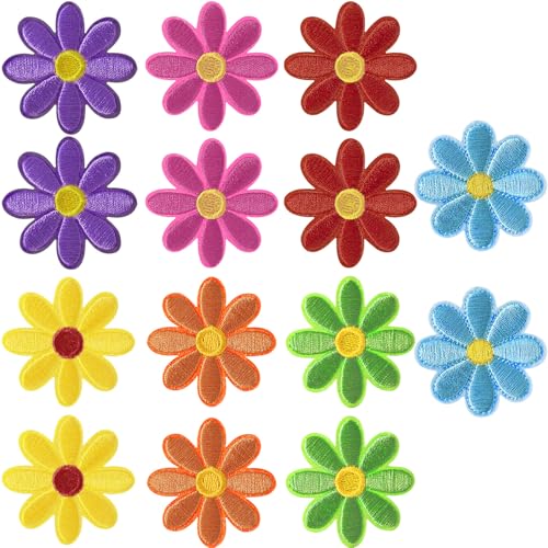 Hzopcw 14 x Blumen-Aufnäher zum Aufbügeln, niedliche Gänseblümchen, bestickte Aufnäher für Hüte, Blumen-Aufnäher für Kleidung, Jacken, Jeans, Hoodies, Hemden, Packungen, Taschen, 7 Farben Hzopcw 14 x Blumen-Aufnäher zum Aufbügeln, niedliche Gänseblümchen, bestickte Aufnäher für Hüte, Blumen-Aufnäher für Kleidung, Jacken, Jeans, Hoodies, Hemden, Packungen, Taschen, 7 Farben von Hzopcw