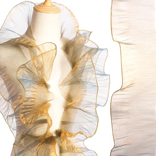 Hzopcw 4,5 m Rüschen-Spitzenborte, Organza, gerüschter Spitzenstoff, plissiertes Band, Nähdekoration für Brautschmuck, Hochzeitskleider, Blumensträuße, Kleidung, Haarschmuck, Blumenpakete, Basteln Hzopcw 4,5 m Rüschen-Spitzenborte, Organza, gerüschter Spitzenstoff, plissiertes Band, Nähdekoration für Brautschmuck, Hochzeitskleider, Blumensträuße, Kleidung, Haarschmuck, Blumenpakete, Basteln von Hzopcw