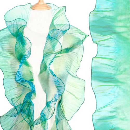 Hzopcw 4,5 m Rüschen-Spitzenborte, Organza, gerüschter Spitzenstoff, plissiertes Band, Nähdekoration für Brautschmuck, Hochzeitskleider, Blumensträuße, Kleidung, Haarschmuck, Blumenpakete, DIY Hzopcw 4,5 m Rüschen-Spitzenborte, Organza, gerüschter Spitzenstoff, plissiertes Band, Nähdekoration für Brautschmuck, Hochzeitskleider, Blumensträuße, Kleidung, Haarschmuck, Blumenpakete, DIY von Hzopcw