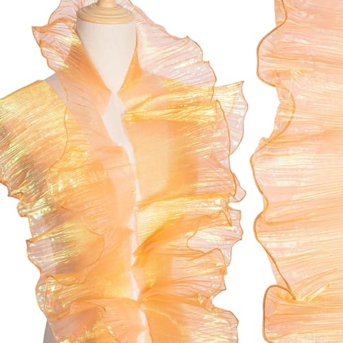 Hzopcw 4,5 m Rüschen-Spitzenborte, Organza, gerüschter Spitzenstoff, plissiertes Band, Nähdekoration für Brautschmuck, Hochzeitskleider, Blumensträuße, Kleidung, Haarschmuck, Blumenpakete Hzopcw 4,5 m Rüschen-Spitzenborte, Organza, gerüschter Spitzenstoff, plissiertes Band, Nähdekoration für Brautschmuck, Hochzeitskleider, Blumensträuße, Kleidung, Haarschmuck, Blumenpakete von Hzopcw