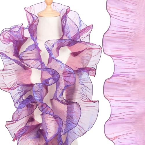 Hzopcw 4,5 m Rüschen-Spitzenborte, Organza, gerüschter Spitzenstoff, plissiertes Band, Nähdekoration für Brautschmuck, Hochzeitskleider, Blumensträuße, Kleidung, Haarschmuck, Blumenpakete Hzopcw 4,5 m Rüschen-Spitzenborte, Organza, gerüschter Spitzenstoff, plissiertes Band, Nähdekoration für Brautschmuck, Hochzeitskleider, Blumensträuße, Kleidung, Haarschmuck, Blumenpakete von Hzopcw