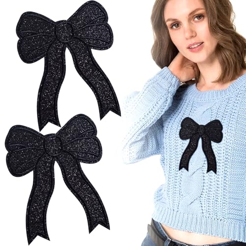 Hzopcw Bügelbilder, bestickte Applikationen, große Schleifen-Dekorationen, Zubehör für DIY, Handwerk, Kleidung, Reparaturen, Kleidung, Jacken, Taschen, Schuhe, Hüte, Schwarz, 2 Stück Hzopcw Bügelbilder, bestickte Applikationen, große Schleifen-Dekorationen, Zubehör für DIY, Handwerk, Kleidung, Reparaturen, Kleidung, Jacken, Taschen, Schuhe, Hüte, Schwarz, 2 Stück von Hzopcw