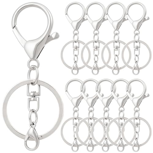 Hzopcw Karabinerverschlüsse, Zinklegierung, drehbare Karabinerhaken mit Schlüsselringen, Karabinerhaken für Schlüsselbänder, Handtaschen, Geldbörsen, Bastelarbeiten, Schmuckherstellung, Silber, 10 Hzopcw Karabinerverschlüsse, Zinklegierung, drehbare Karabinerhaken mit Schlüsselringen, Karabinerhaken für Schlüsselbänder, Handtaschen, Geldbörsen, Bastelarbeiten, Schmuckherstellung, Silber, 10 von Hzopcw