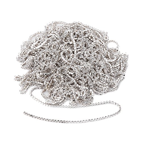 10 Yard 2 mm Strassband, Kristall Schließen Crystal Klar Trimmen Chain für Schmuck Nähen Handwerk DIY Dekor von Hztyyier