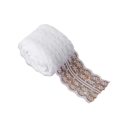 10 Yards Handwerk Spitze Bandrolle Spitze Band Gurtband für Hochzeit Party Decor Home Verschönerung DIY Handwerk(Weiß) von Hztyyier