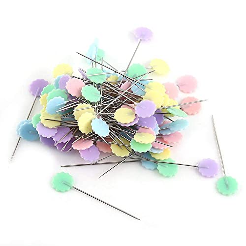 100 Stücke Blüte Stifte Bunte Quilting Pin Box mit Fliege Knopfköpfe zum Nähen Machen DIY Projekt(2) von Hztyyier